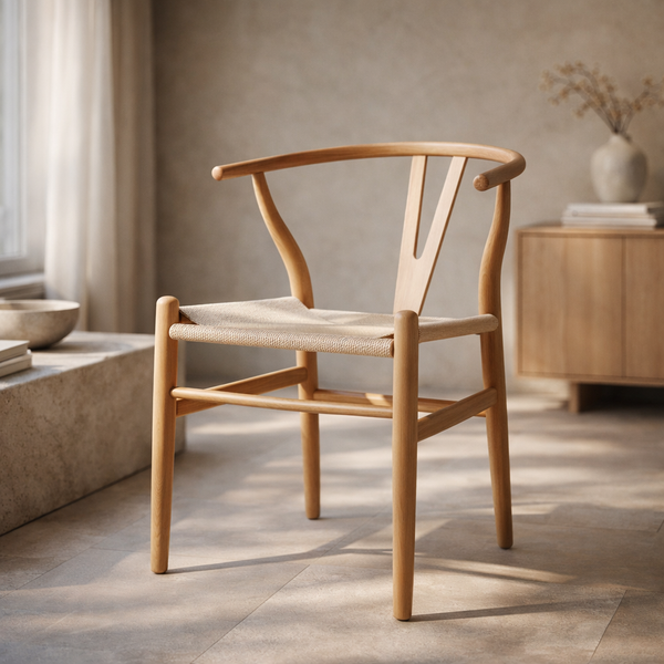 Silla de Comedor Wishbone Réplica Natural - SPAACIO Design Central