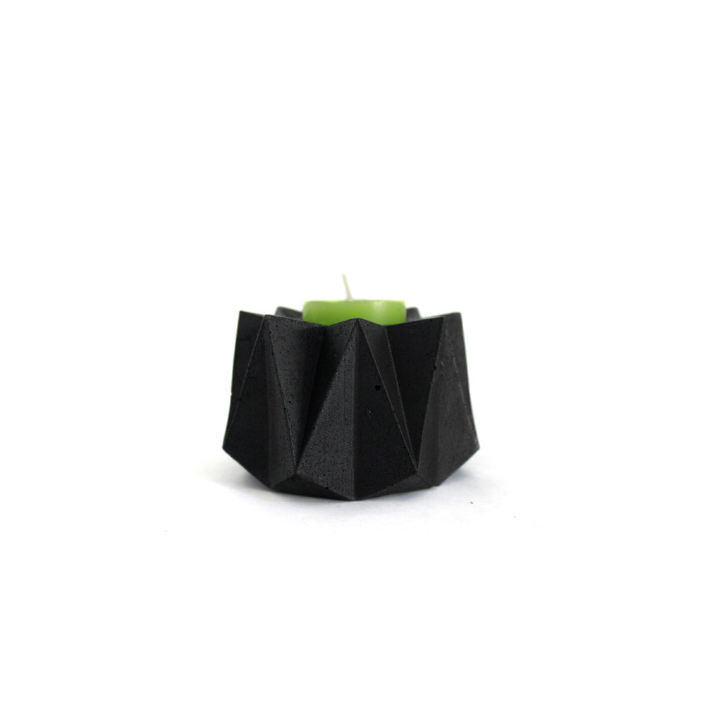 Mini Portavela Maceta Concreto Negra-Spaacio-Tienda-Diseño-Mexicano-envío-gratis-mexico