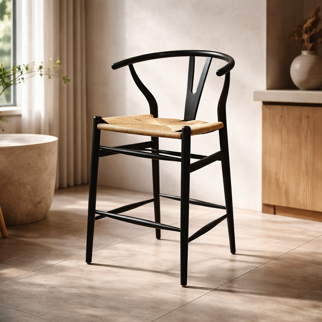 Banco De Cocina Wishbone Réplica - Nogal - SPAACIO Design Central
