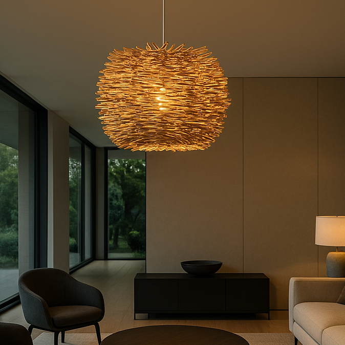 Lámpara de Techo de Rattan Erizo - 60 cms de Diámetro