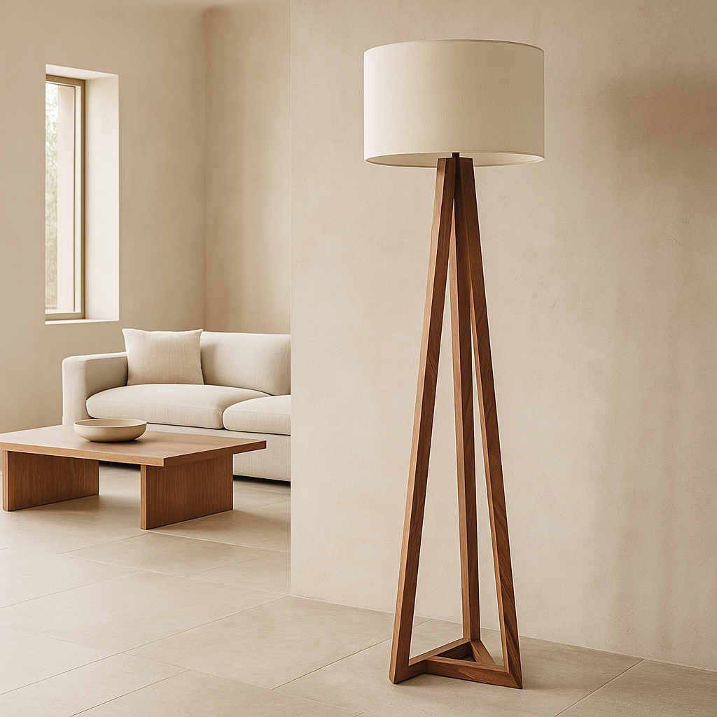 Lámpara de Piso de Parota Peñitas - Blanco