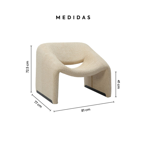 Sillon Tela Spat - Greige