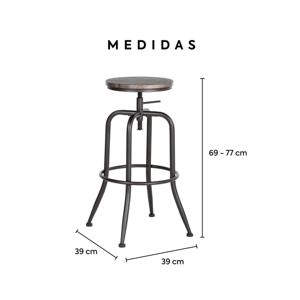Set de 2 Bancos Estilo Industrial Anacletus