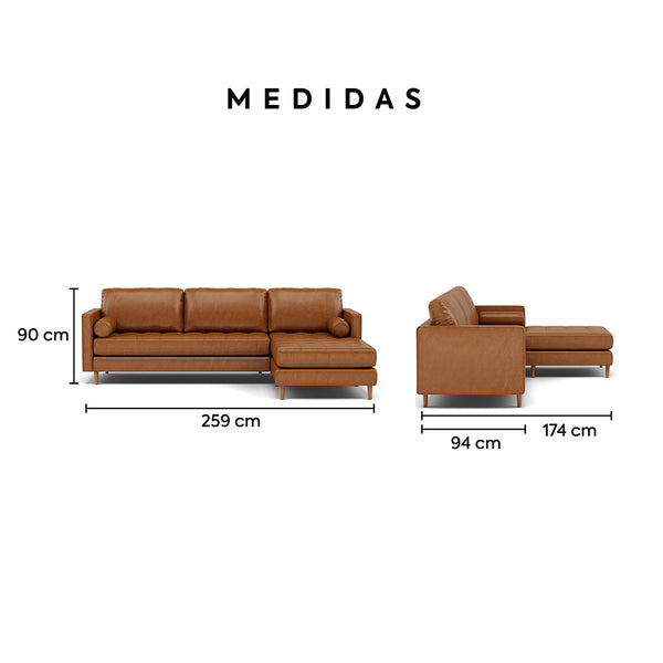 Sala Modular 4 Cuerpos Ortega Piel Ecologica - Piel