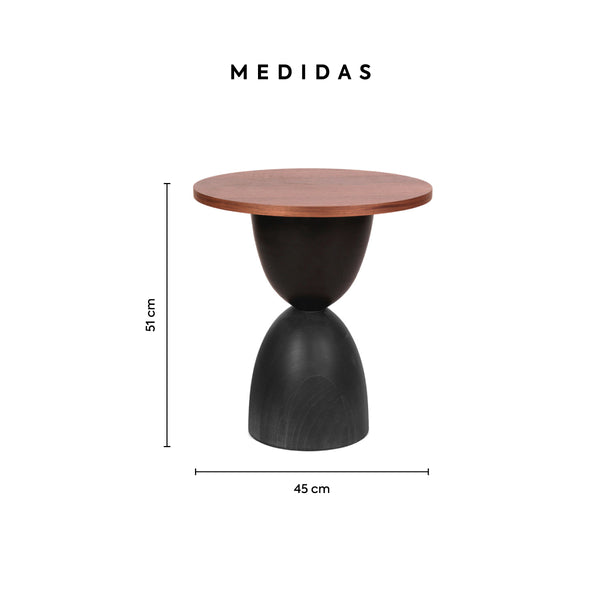 Mesa Auxiliar de Madera Alana - Negro