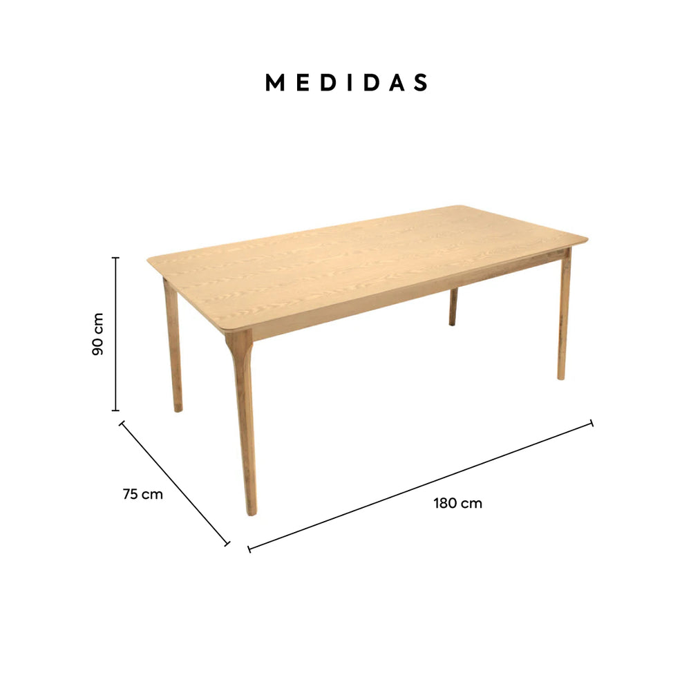 Mesa de Comedor Deira 180 cm Roble - 6 Pax - SPAACIO Design Central