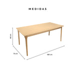 Mesa de Comedor Deira 180 cm Roble - 6 Pax - SPAACIO Design Central