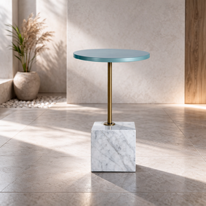 Mesa Lateral de Mármol Abisko - Azul