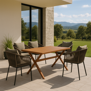 Mesa de Comedor Mandín para Exterior Aluminio - 6 Pax