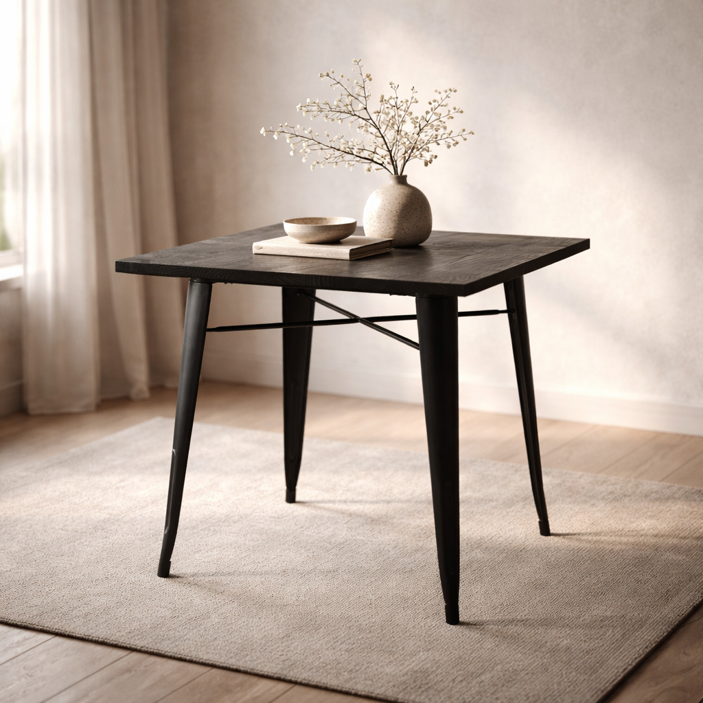 Mesa de Comedor Tolix Réplica - Nogal para 4