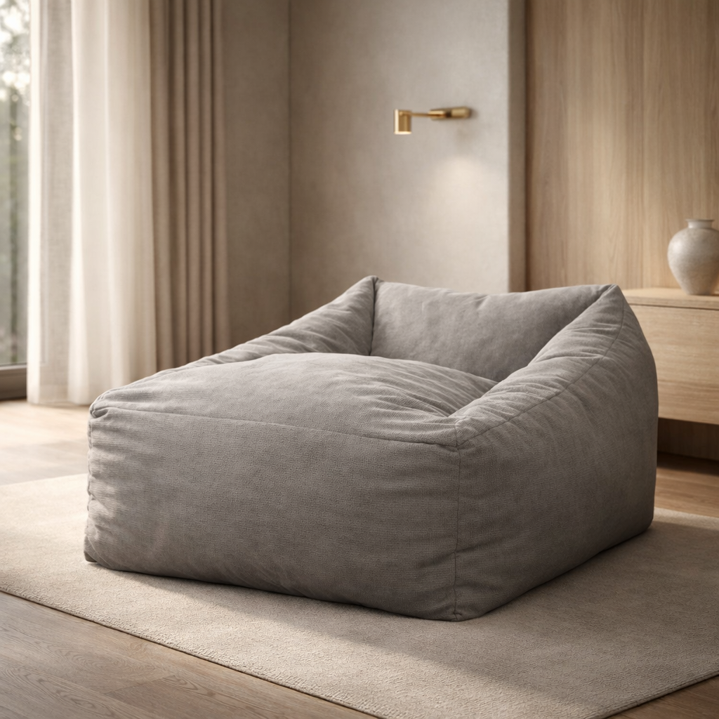 Puff Tapizado en Tela Cocoon