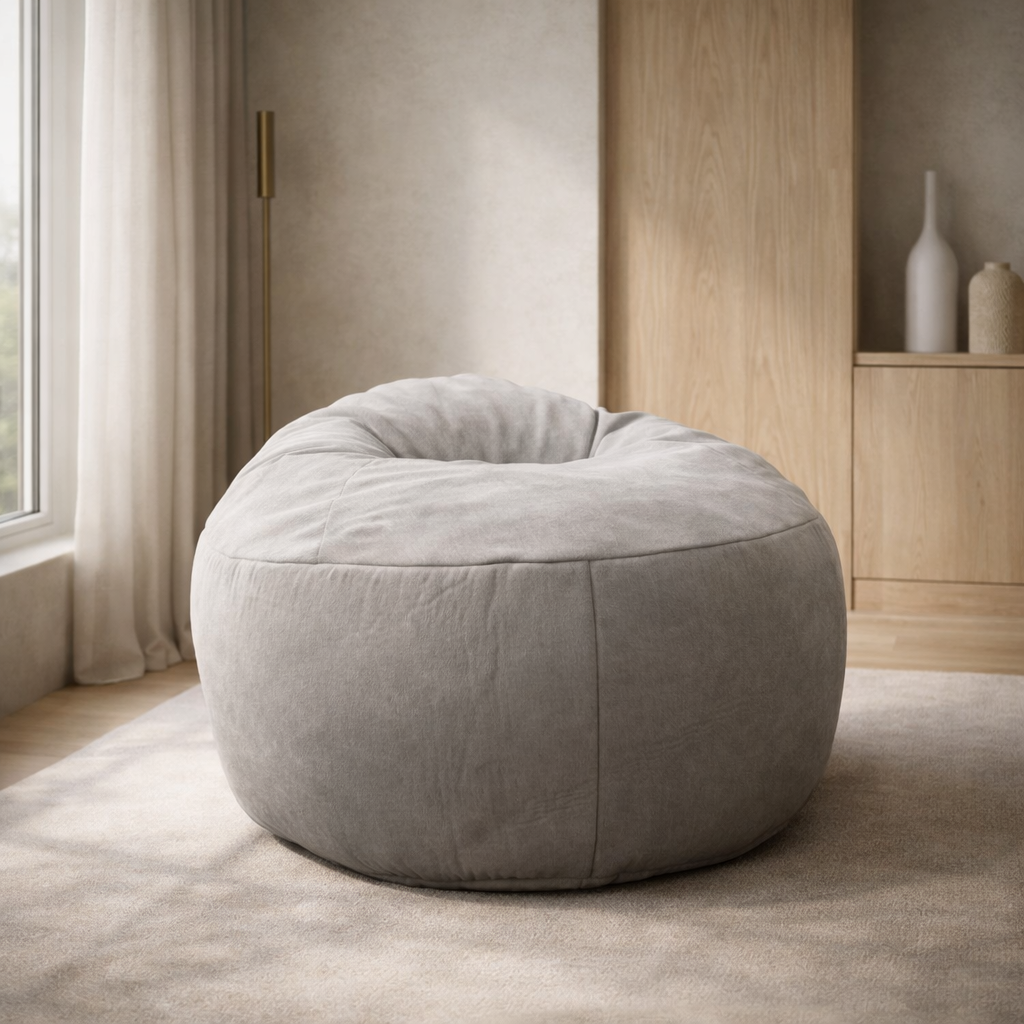 Puff Tapizado en Tela Nubit