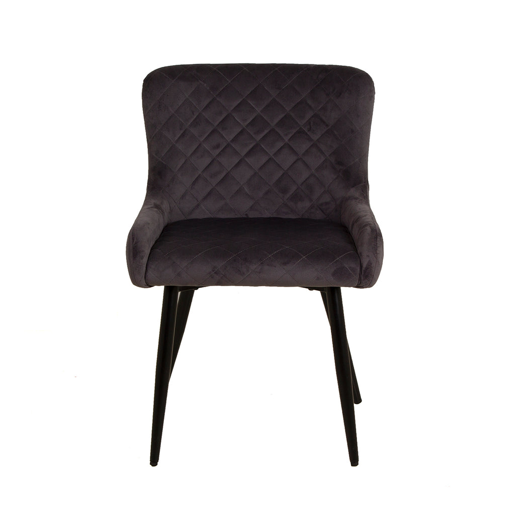 Silla Capitonada Aimar Tela Velvet - Gris