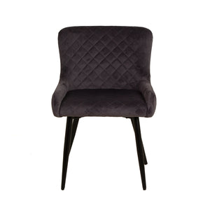 Silla Capitonada Aimar Tela Velvet - Gris