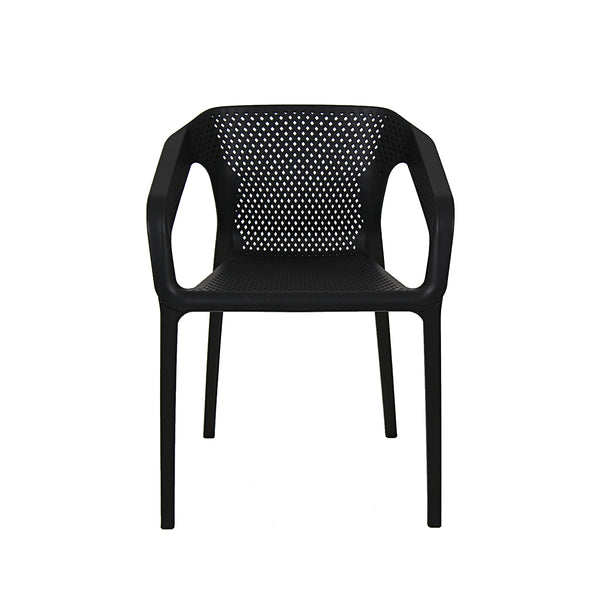 Silla de Exterior Ossian Polipropileno Apilable - Negro - SPAACIO Design Central