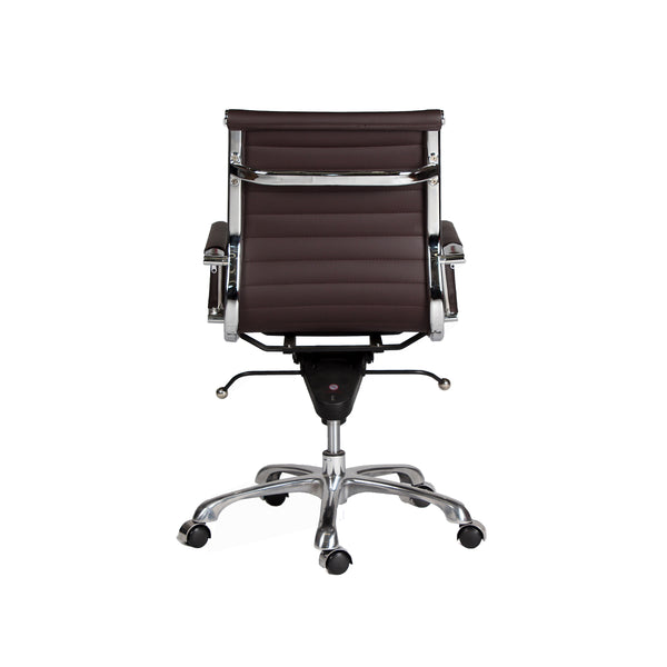 Silla Replica Eames Aluminio Oficina Espalda Baja - Cafe