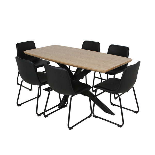 Mesa de Comedor Atif MDF y Metal - 6 Pax