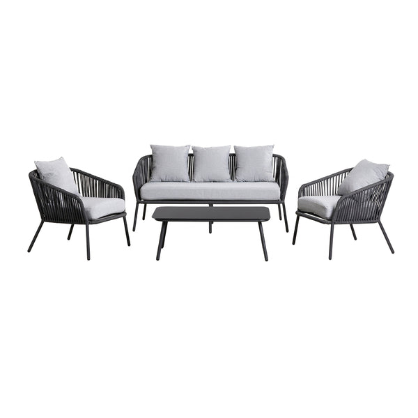 Set de 2 Sillones de Jardín + Loveseat + Mesa de Centro Balandra