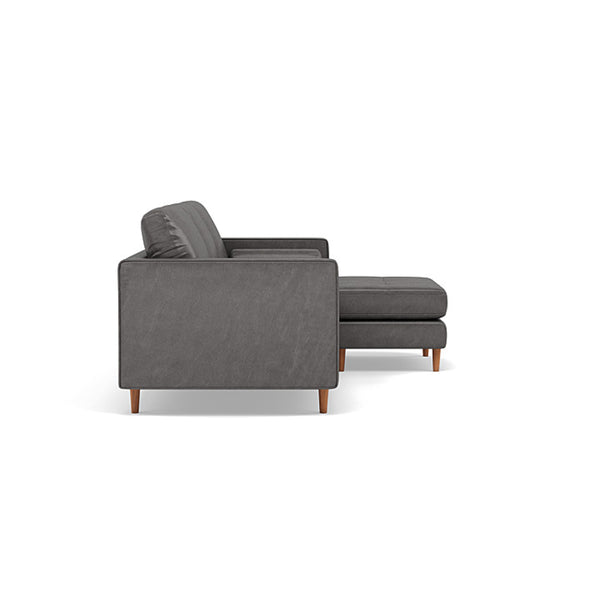 Sala Modular 3 Cuerpos Ortega Piel Ecologica - Gris Oscuro