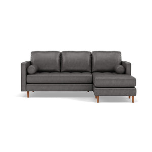 Sala Modular 3 Cuerpos Ortega Piel Ecologica - Gris Oscuro