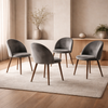 Set de 4 Sillas de Comedor Velvet - Gris Oscuro