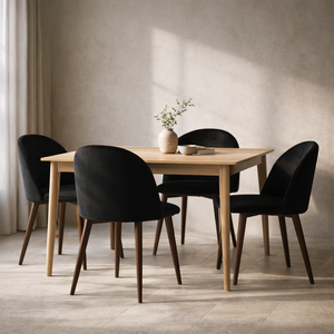 Set de 4 Sillas de Comedor Velvet - Negro