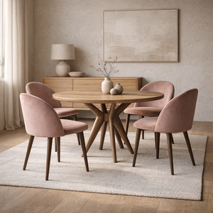 Set de 4 Sillas de Comedor Velvet - Rosa