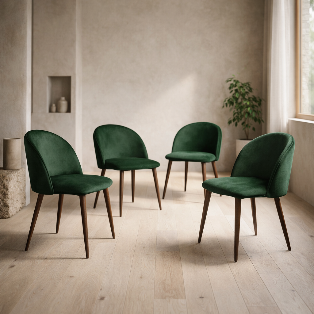 Set de 4 Sillas de Comedor Velvet - Esmeralda