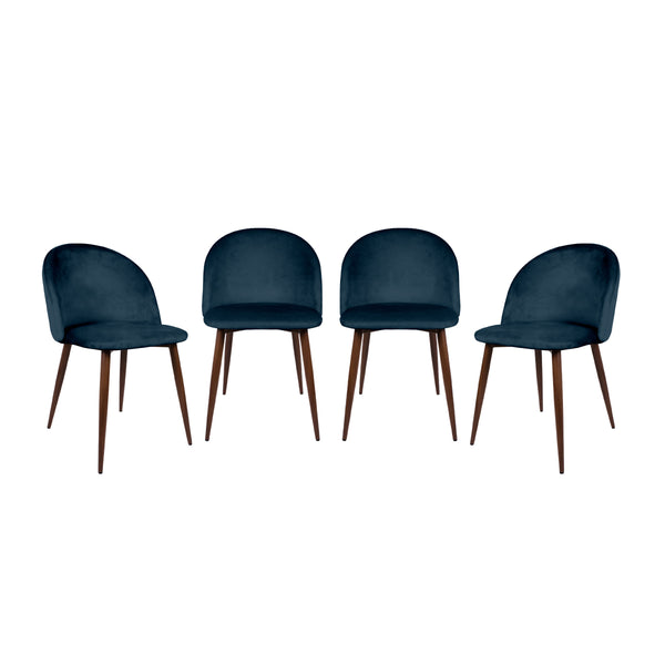 Set de 4 Sillas de Comedor Velvet - Océano