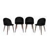 Set de 4 Sillas de Comedor Velvet - Negro