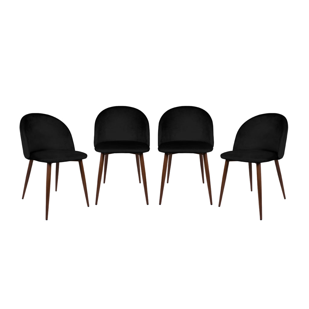 Set de 4 Sillas de Comedor Velvet - Negro