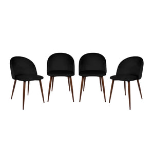 Set de 4 Sillas de Comedor Velvet - Negro