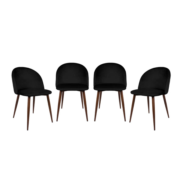 Set de 4 Sillas de Comedor Velvet - Negro