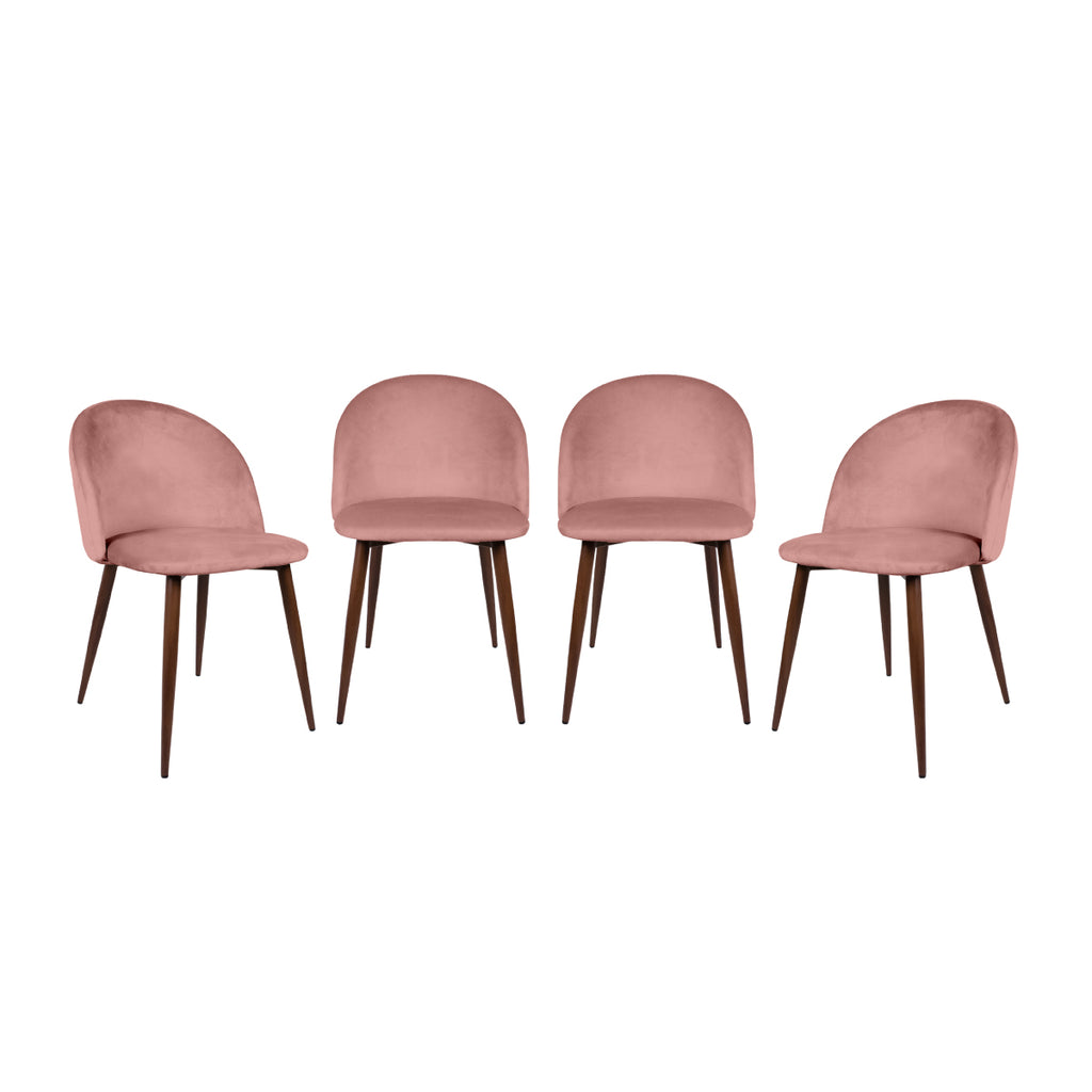 Set de 4 Sillas de Comedor Velvet - Rosa
