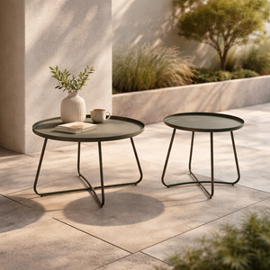 Set Mesas de Exterior Luna - Negro - SPAACIO Design Central