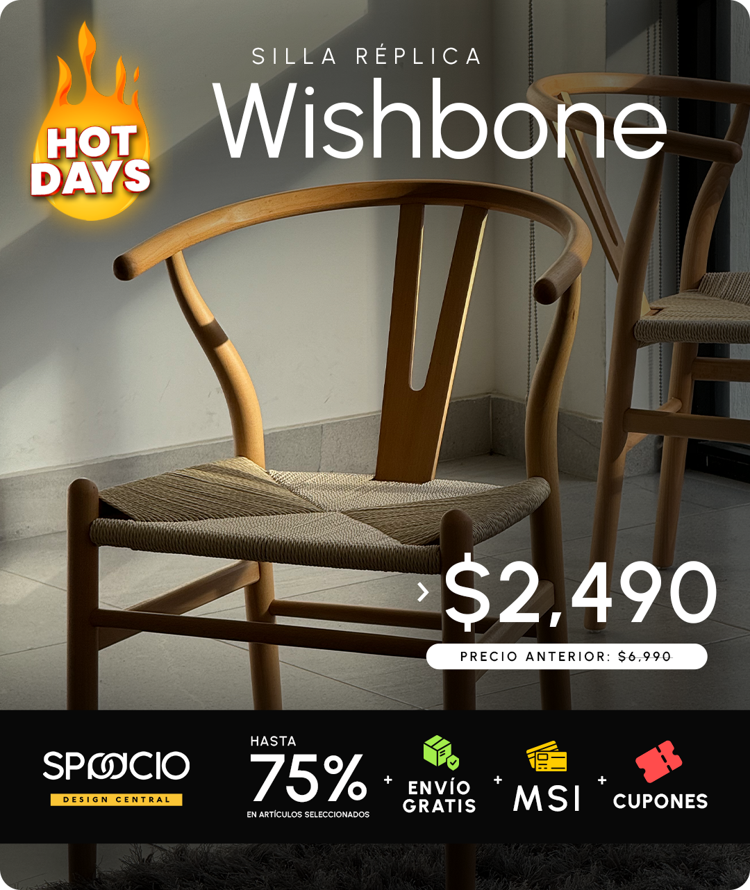 Sillas Wishbone - SPAACIO Design Central