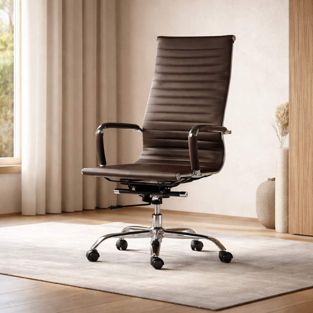 Silla Eames Réplica Oficina Sistema Eco Espalda Alta - Cafe