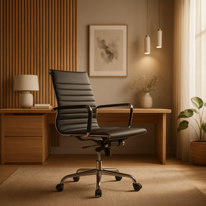 Silla Eames Réplica Oficina Sistema Eco Respaldo Bajo - Negro