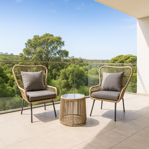 Set de 2 Sillones + 1 Mesa de Centro de Exterior Kailani