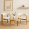 Set de 2 Sillas de Comedor Madera Tapizada en Tela Vega
