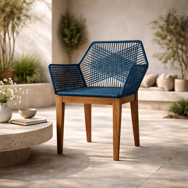 Silla de Comedor Diamante Madera de Parota - Azul - SPAACIO Design Central