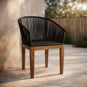 Silla de Comedor Quebrada Madera de Parota - Negro - SPAACIO Design Central