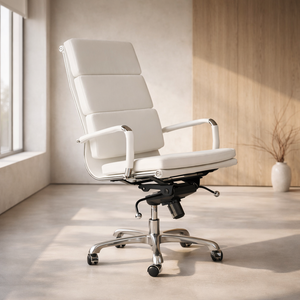 Silla de Oficina Soft Pad Réplica Respaldo Alto - Blanco