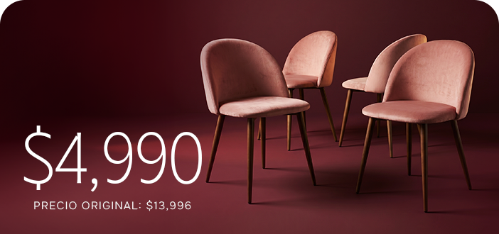 Set de 4 Sillas Velvet - SPAACIO Design Central