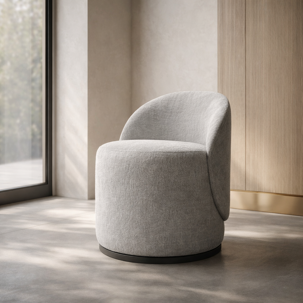 Sillón Giratorio Tapizado en Tela Pout