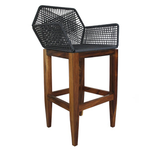 Banco de Bar Diamante Madera de Parota - Gris