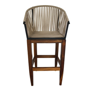 Banco de Bar Quebrada Madera de Parota - Beige