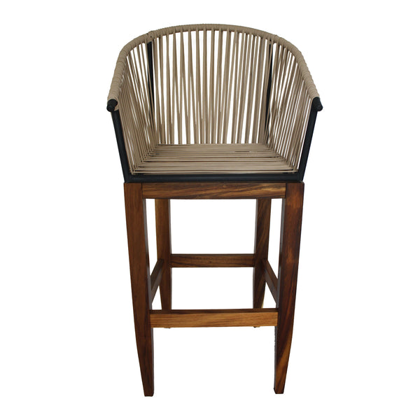 Banco de Bar Quebrada Madera de Parota - Beige - SPAACIO Design Central