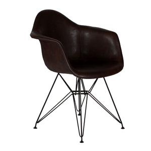 Silla Eames Armchair Réplica Tapizada Piel - Café-Spaacio-Tienda-Diseño-Mexicano-envío-gratis-mexico