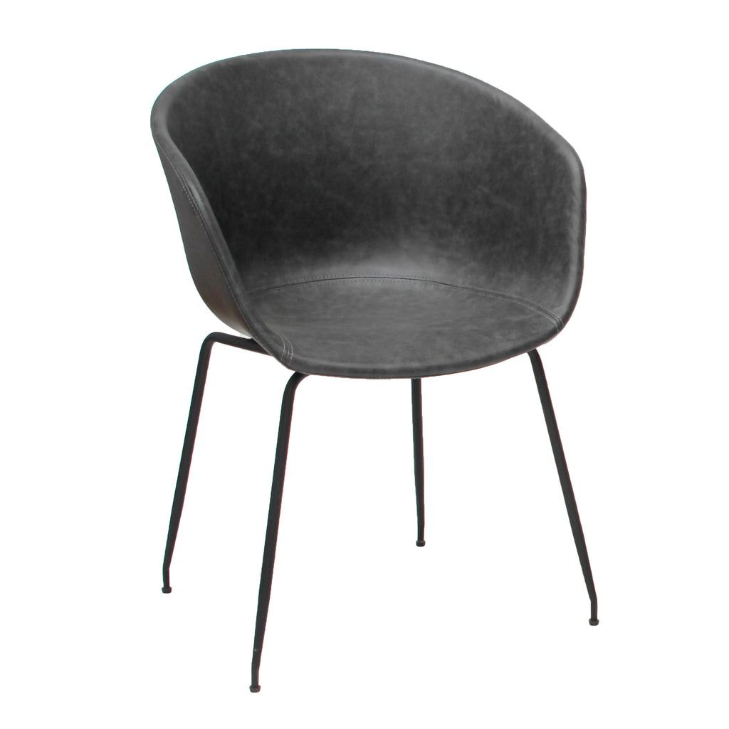 Silla About A Chair Réplica Tapizada Piel - Gris-Spaacio-Tienda-Diseño-Mexicano-envío-gratis-mexico